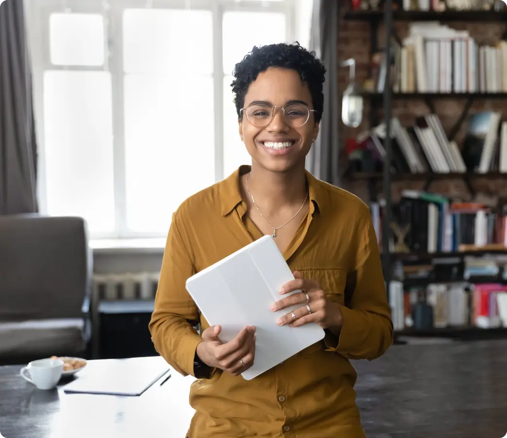 woman smiling